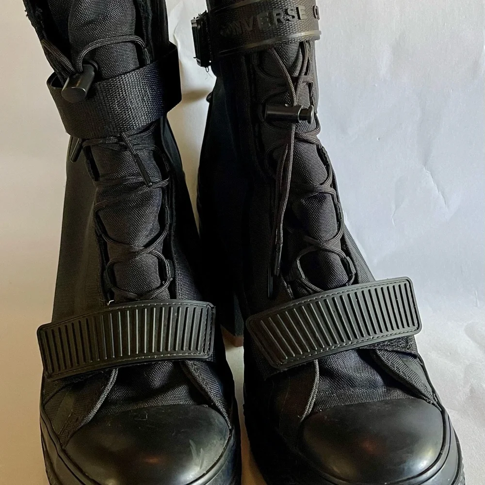 CONVERSE Combat Boots Womens 10 Black Chuck Taylor All Star Platform chunky heel - Picture 6 of 9